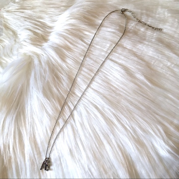 BTS Silver Chain Spellout Letters Necklace - Picture 6 of 7